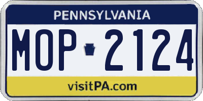 PA license plate MOP2124