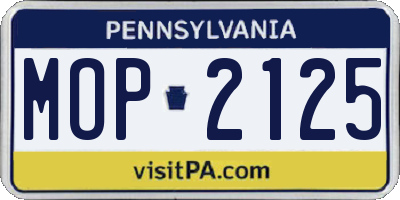 PA license plate MOP2125