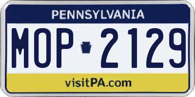 PA license plate MOP2129