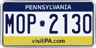 PA license plate MOP2130