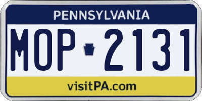 PA license plate MOP2131