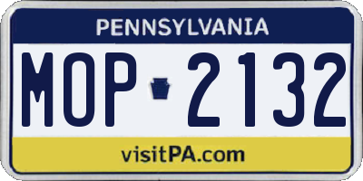 PA license plate MOP2132