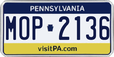 PA license plate MOP2136