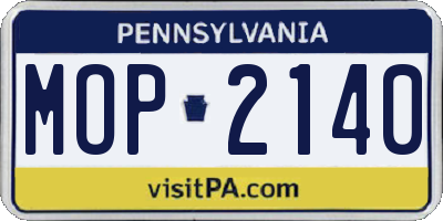 PA license plate MOP2140