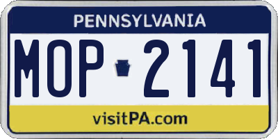 PA license plate MOP2141