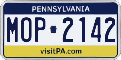 PA license plate MOP2142
