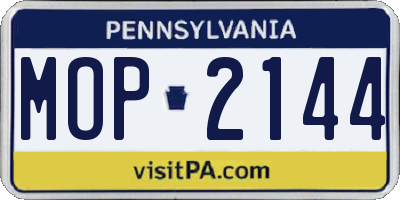 PA license plate MOP2144
