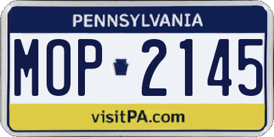 PA license plate MOP2145