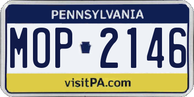 PA license plate MOP2146