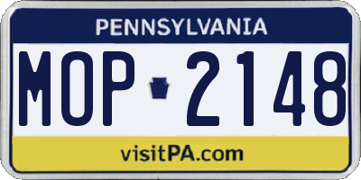 PA license plate MOP2148
