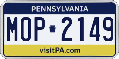 PA license plate MOP2149