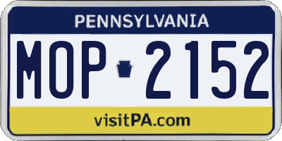 PA license plate MOP2152