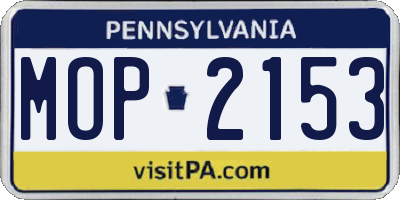 PA license plate MOP2153