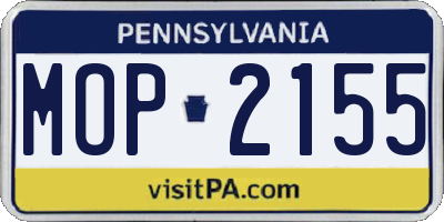 PA license plate MOP2155