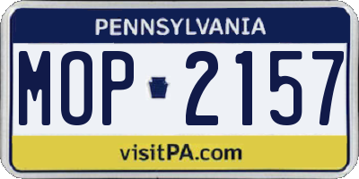PA license plate MOP2157