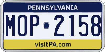 PA license plate MOP2158