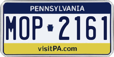 PA license plate MOP2161