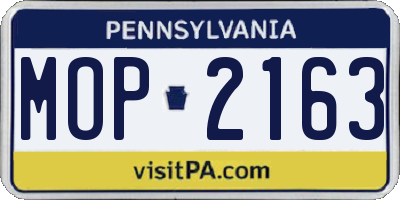 PA license plate MOP2163