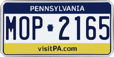 PA license plate MOP2165
