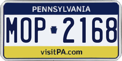 PA license plate MOP2168