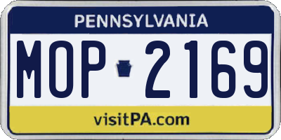 PA license plate MOP2169