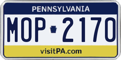 PA license plate MOP2170