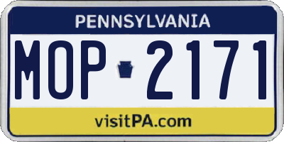 PA license plate MOP2171