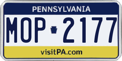 PA license plate MOP2177