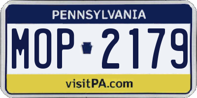 PA license plate MOP2179