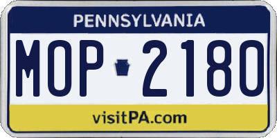 PA license plate MOP2180