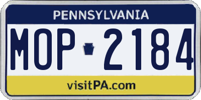 PA license plate MOP2184