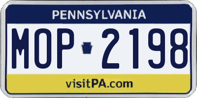 PA license plate MOP2198