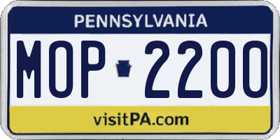 PA license plate MOP2200