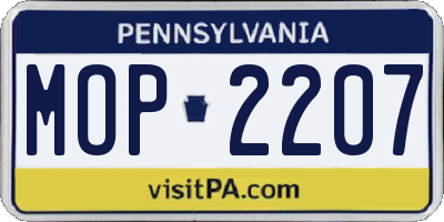 PA license plate MOP2207
