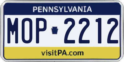 PA license plate MOP2212