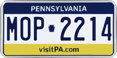 PA license plate MOP2214