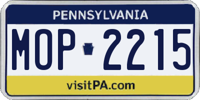 PA license plate MOP2215