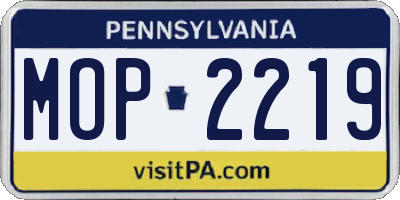PA license plate MOP2219