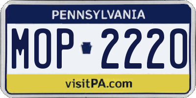 PA license plate MOP2220
