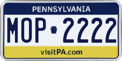 PA license plate MOP2222