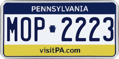 PA license plate MOP2223