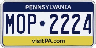 PA license plate MOP2224