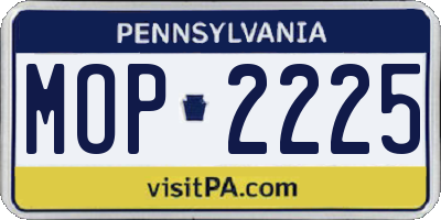 PA license plate MOP2225