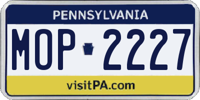 PA license plate MOP2227