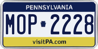PA license plate MOP2228