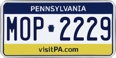 PA license plate MOP2229