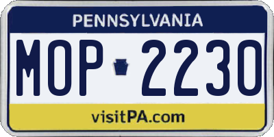 PA license plate MOP2230