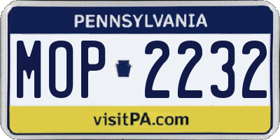 PA license plate MOP2232