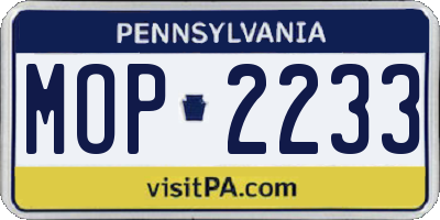PA license plate MOP2233