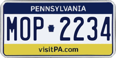 PA license plate MOP2234